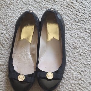 Michael Kors Black Flats with Gold Accent
